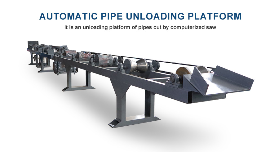 Automatic pipe unloading platform