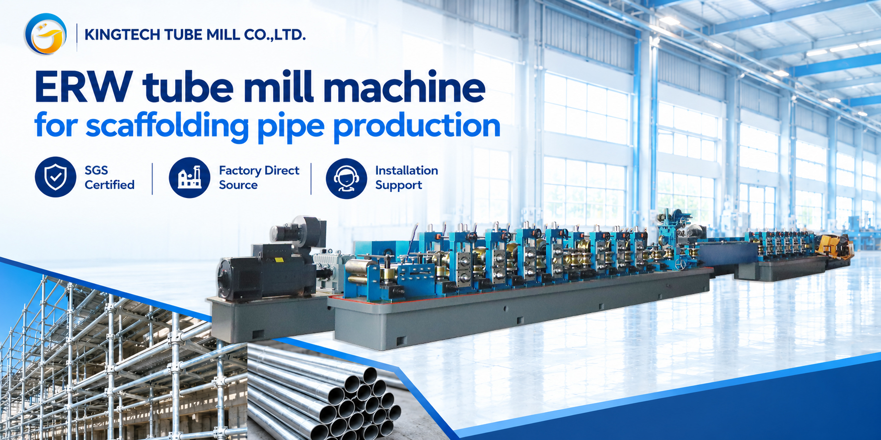 ERW tube mill machine for scaffolding pipe production